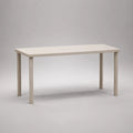 Tavolo da pranzo rettangolare in MDF e acciaio bianco crema, 120 × 70 × 75 cm