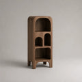 Scaffale da terra in legno a 4 vani, marrone noce, 45 × 32 × 120 cm
