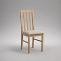 Sedia in legno con seduta imbottita beige, 44 x 50 x 96 cm